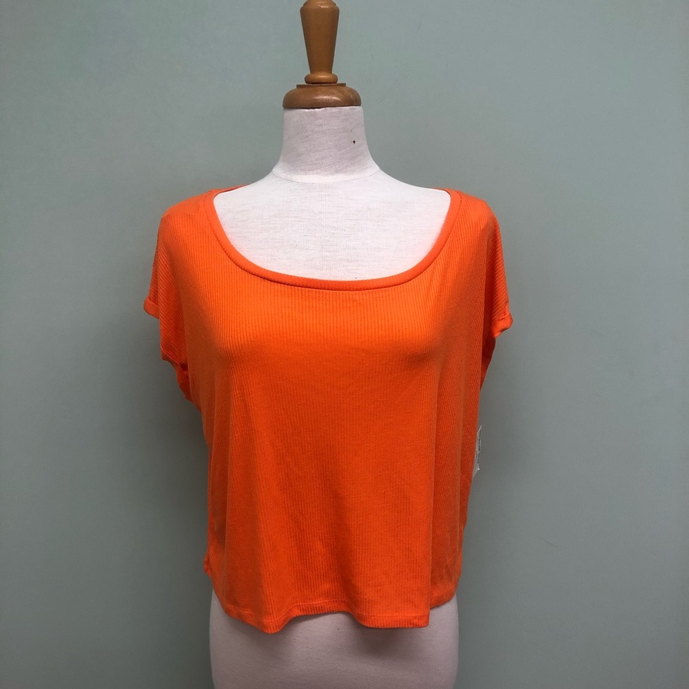 Joe Boxer | Women's Crop Top | Ribbed Fabric | Loungewear | Orange